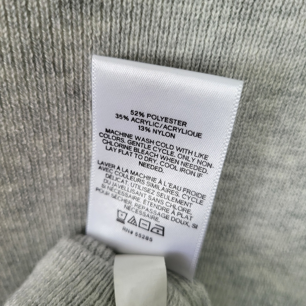 Express Gray Ribbed Long Sleeve Top - Picture 4 of 5